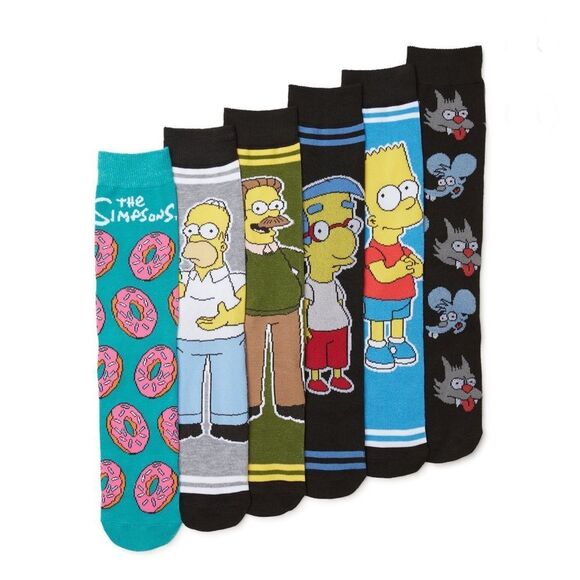 The Simpsons & Rick and Morty Crew Socks 2, 6-Packs Size 8-12 - Picture 5 of 5
